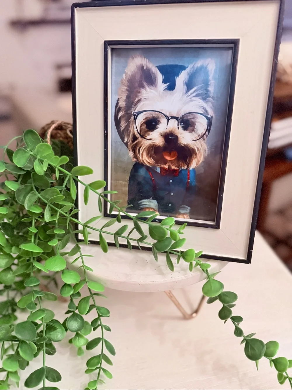 Framed Yorkie Dog Wall Art Yorkshire Terrier Decor